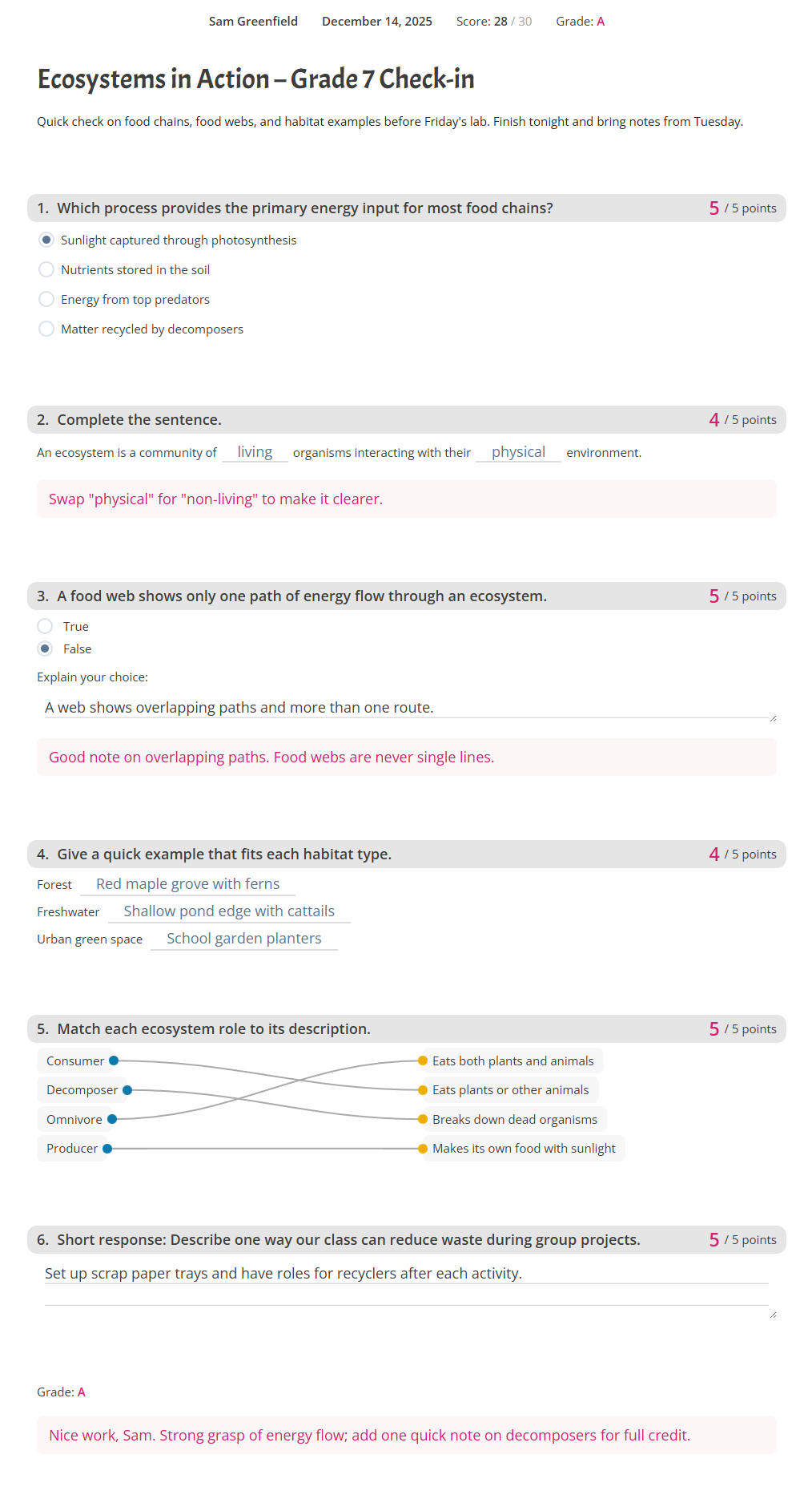 iDroo’da ödev görünümü