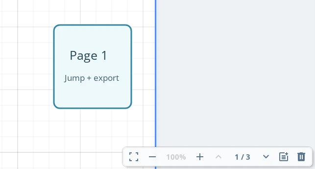 An iDroo board in document layout with the page navigation controls visible