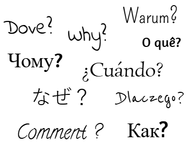 Various question words in different languages