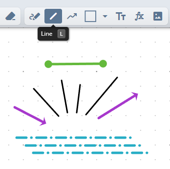 Creating straight lines and customizing line endings using the line tool