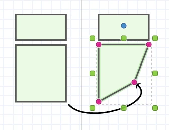 Moving a single object point to change the shape