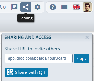 Sharing and access panel in iDroo