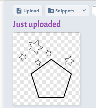 Snippet listed under the Snippets tab in the Files drawer