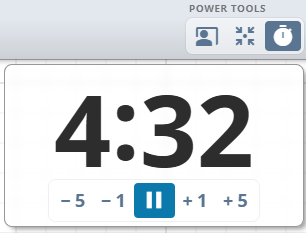 Power Tools menu with the countdown timer in action